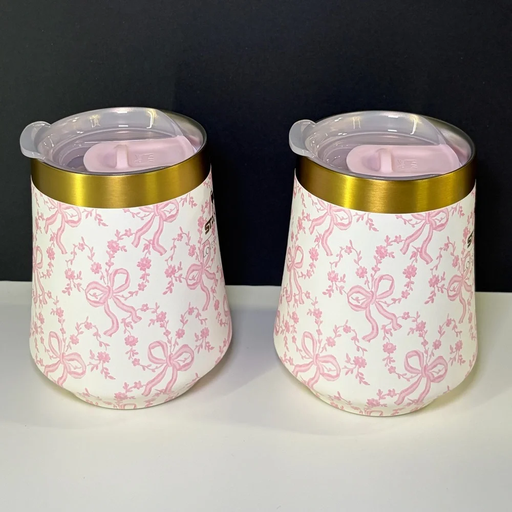 Stanley x LoveShackFancy Coquette Bow Chantilly Reserve Wine Tumbler Set of Two - Picture 5 of 9